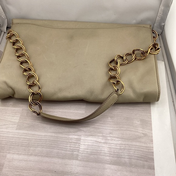 Donna Karan Cream Shoulder Bag with Gold Chain Accent - Picture 6 of 6